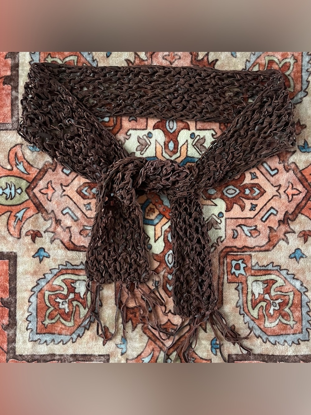 Vintage Leather Woven Tassel Belt
